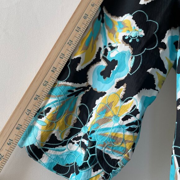 Trenz By Theresa Renz Womens Multicolor Embroider Abstract Vibrant Jacket Sz 2X - Picture 6 of 7